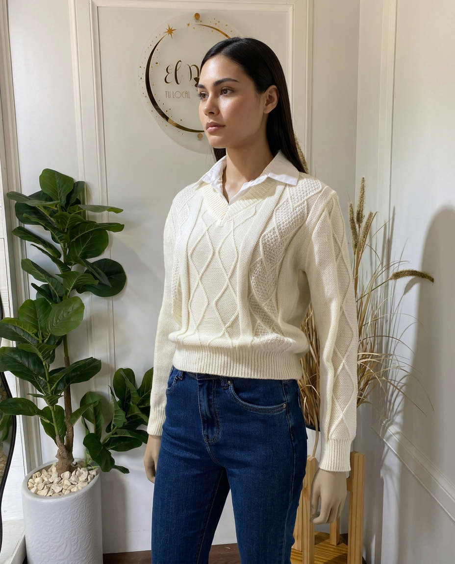 Buzo Devi con Cuello Camisa
