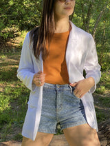 Blazer Marina Sastre de Caída Fluida y Línea Relajada