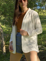 Blazer Marina Sastre de Caída Fluida y Línea Relajada