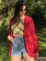 Blazer Marina Sastre de Caída Fluida y Línea Relajada