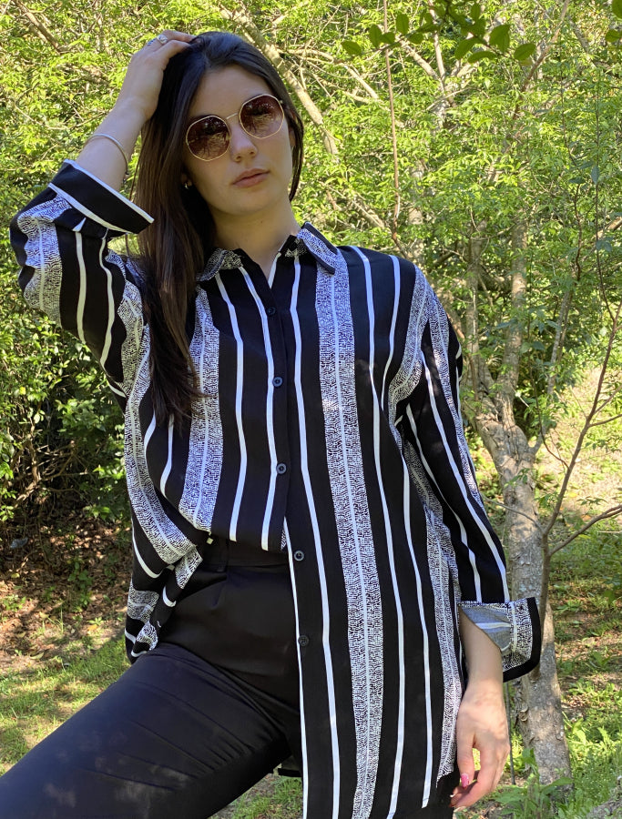 Camisa Caterina en Viscosa Lineal Texturizada