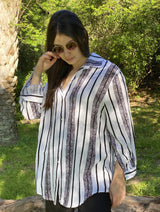 Camisa Caterina en Viscosa Lineal Texturizada