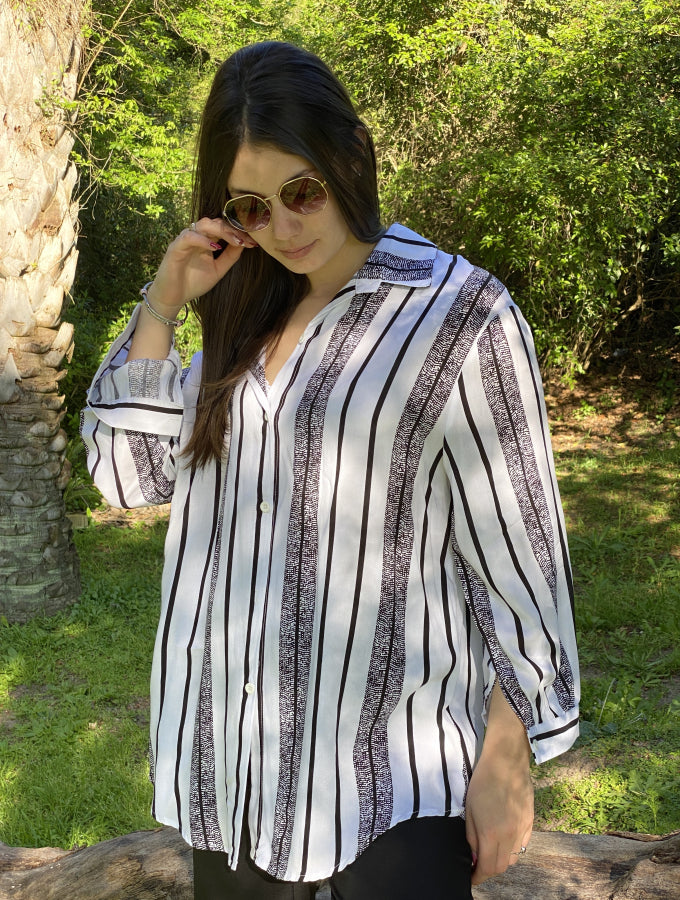Camisa Caterina en Viscosa Lineal Texturizada