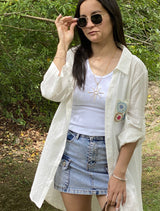 Camisa Lily en Lino Artesanal y Crochet