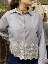Camisa Loretta en Lino Milrayas y Encaje