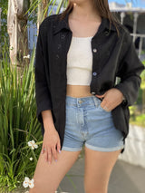 Camisa Gynny en Lino y Broderie