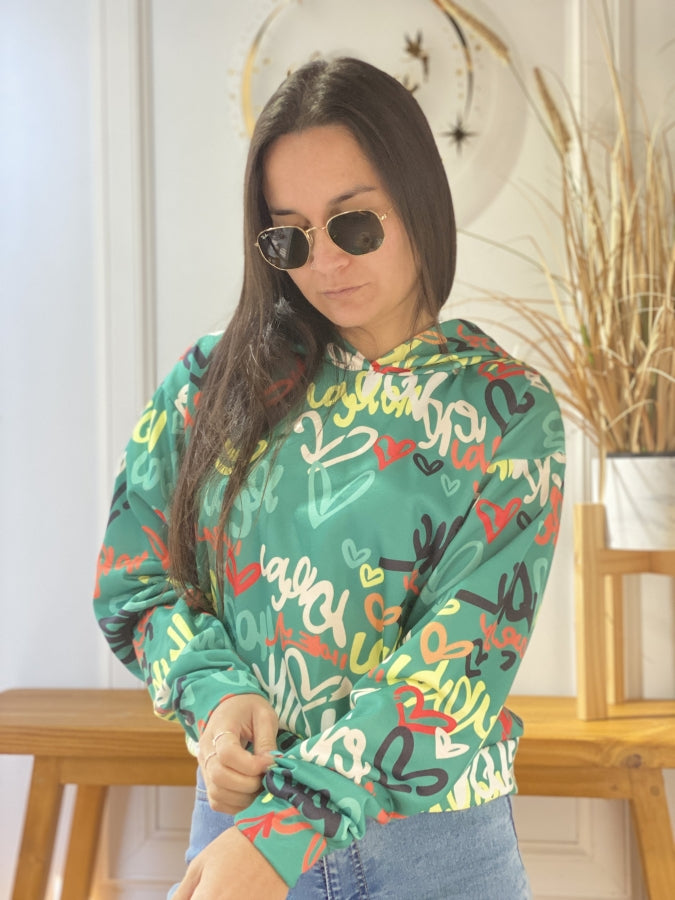 Canguro Graffts Corto con Estampado Urbano