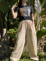 Pantalón Cargo Alice en Tela Fina Beige