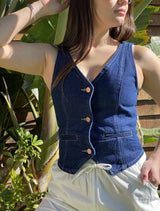 Chaleco Irene en Denim Deep Blue
