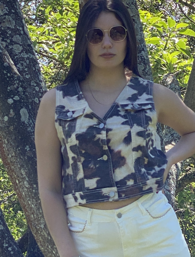 Chaleco June en Denim Batik