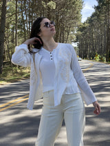 Chaqueta Anabeth en Muselina de Algodón Bordada