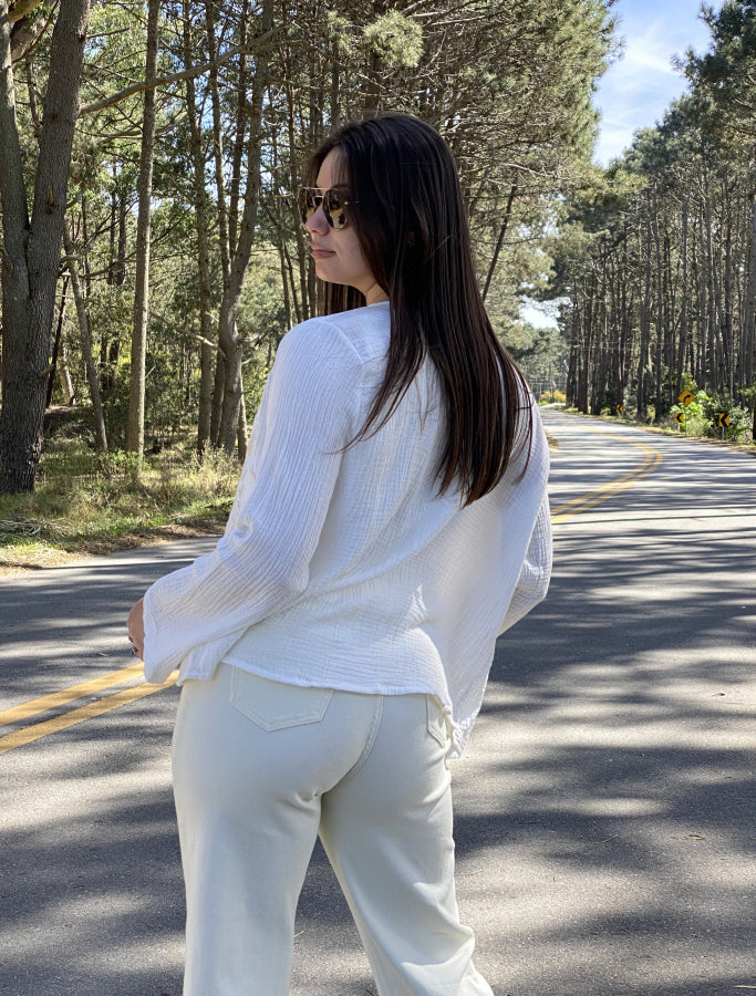 Chaqueta Anabeth en Muselina de Algodón Bordada