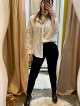 Pantalón Chupín Magnolia Negro con Aplique Lateral de Brillos