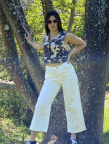 Pantalón Culotte Calie en Denim Blanco
