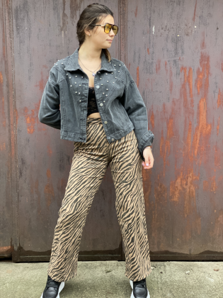 Pantalón Culotte Rosina con Estampado de Leopardo