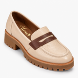 Vista superior de mocasines Mónaco marrón con detalle tipo cocodrilo