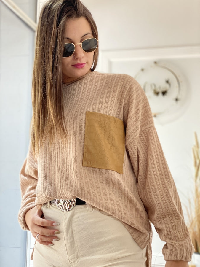 Suéter Florencia Estampado Espiga Estilo Oversize