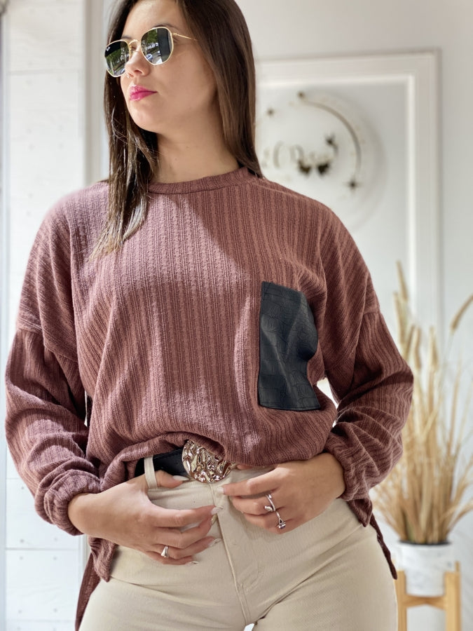 Suéter Florencia Estampado Espiga Estilo Oversize