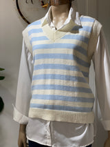 Chaleco Valerie Tejido a Rayas con Camisa
