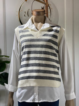 Chaleco Valerie Tejido a Rayas con Camisa