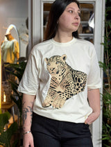 Remerón Mariam blanco con estampa de leopardo