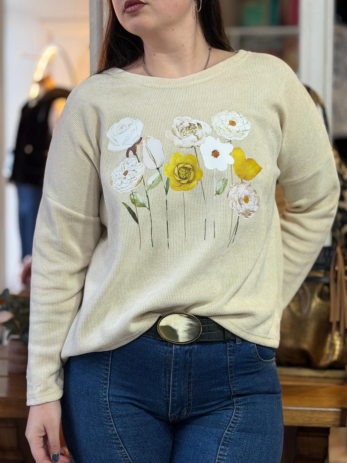 Buzo Chenille Aika con Flores