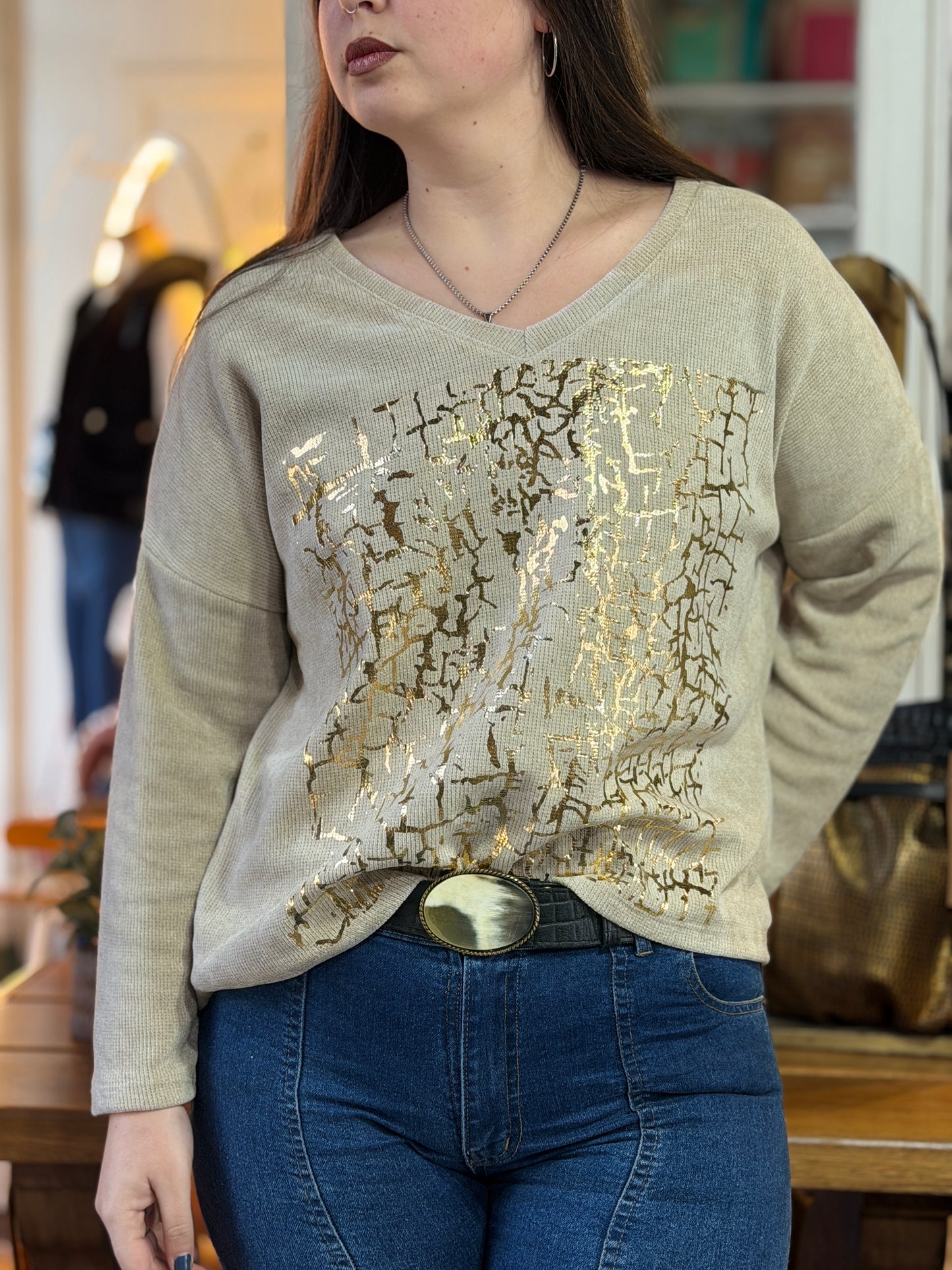 Buzo Paulette Chenille con Brillos