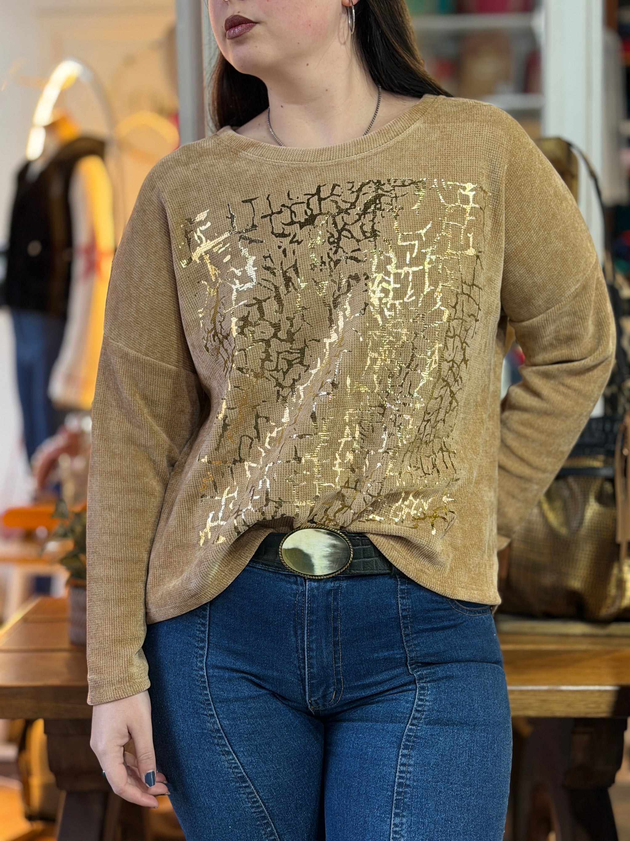 Buzo Paulette Chenille con Brillos