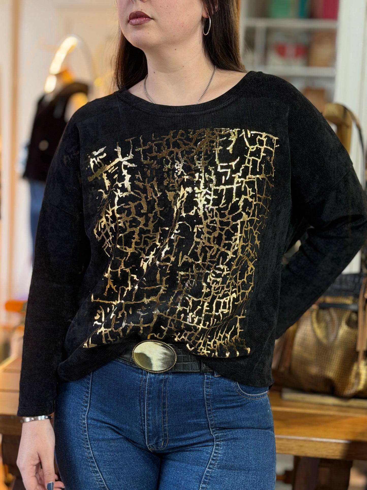 Buzo Paulette Chenille con Brillos