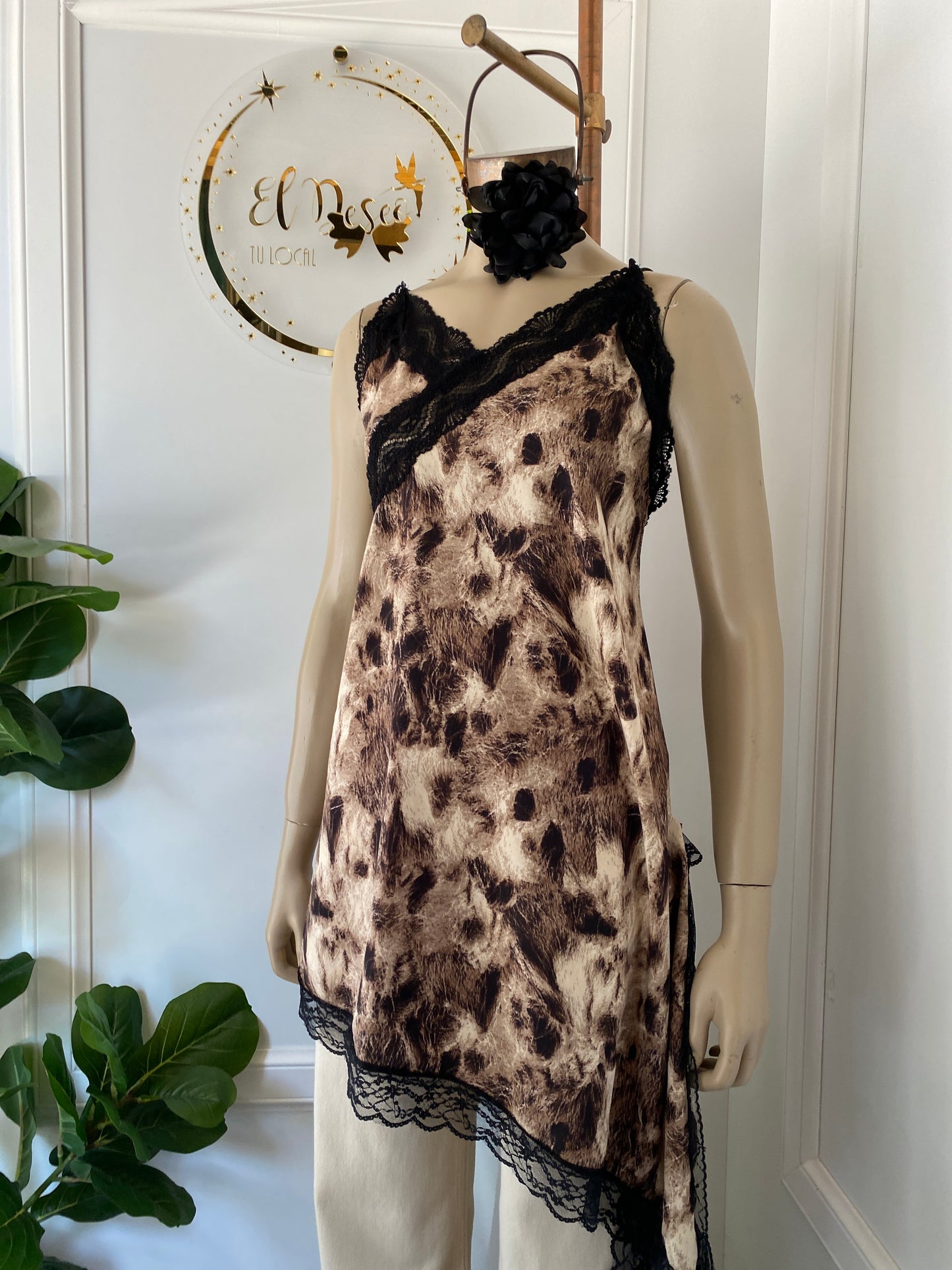 Vestido Slip Animal Print Gisela