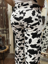Jean Recto Ariadna con Estampado Cow Print