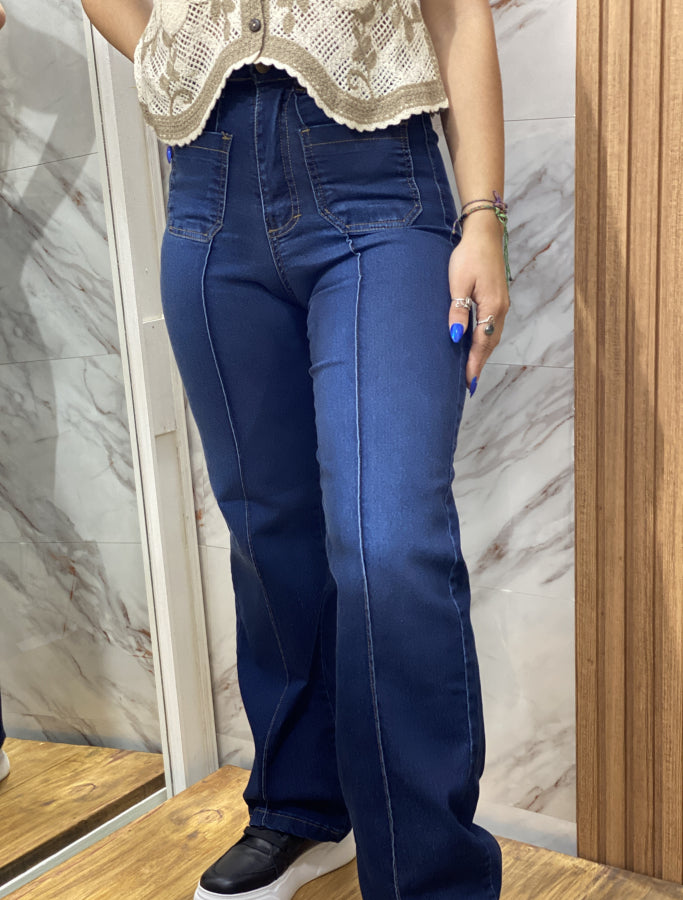 Jean Danna Wide Leg Cargo con Efecto Push-Up