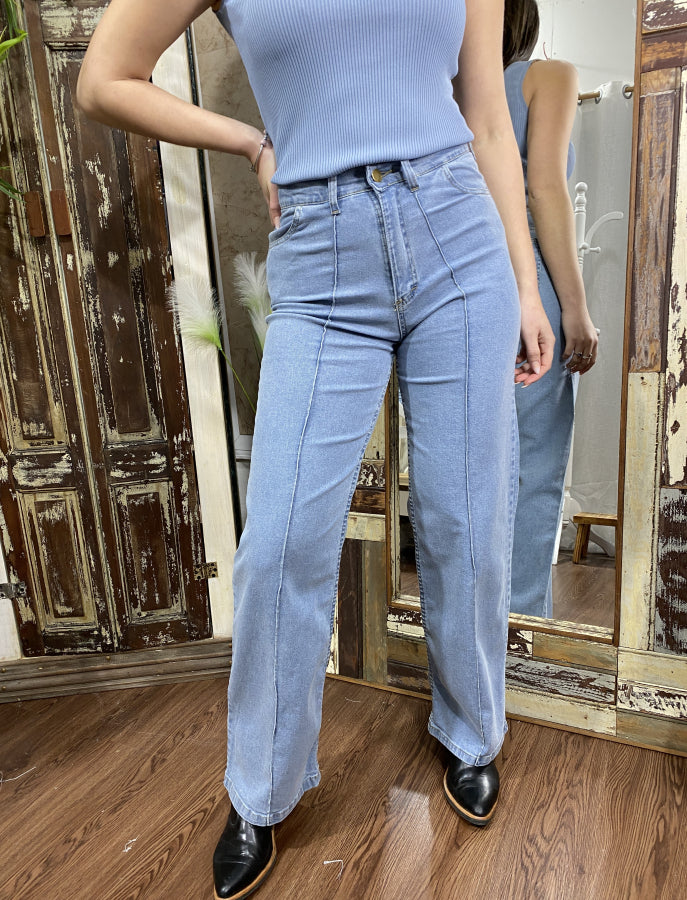 Jean Wide Leg Greta en Denim Celeste