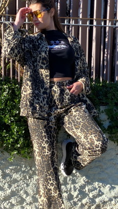 Pantalón Jean Lion en Denim con Estampado Animal Print