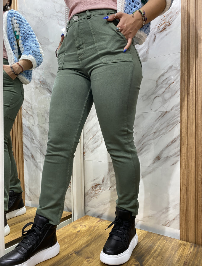 Jean Rachel Skinny Elastizado - Verde Militar