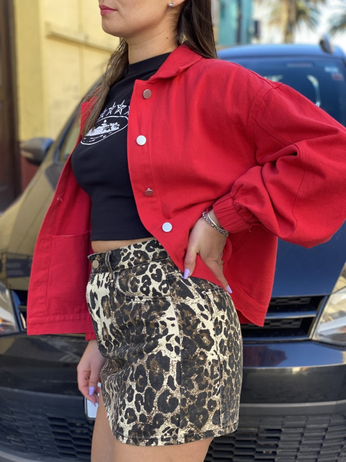 Mini Nicole en Denim Leopard Safari