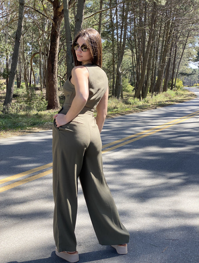 Monito Paulina en Textil Fluido y Cinturón Forrado