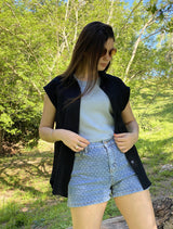 Camisa Musculosa Cristal en Muselina Vaporosa