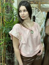 Musculosa Renee con Volados y Bordado Artesanal