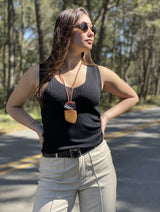 Musculosa Wanda en Punto Acanalado Premium