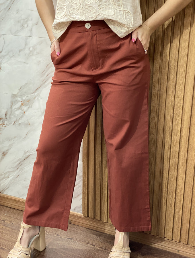 Pantalón Palazzo Clementina en Lino