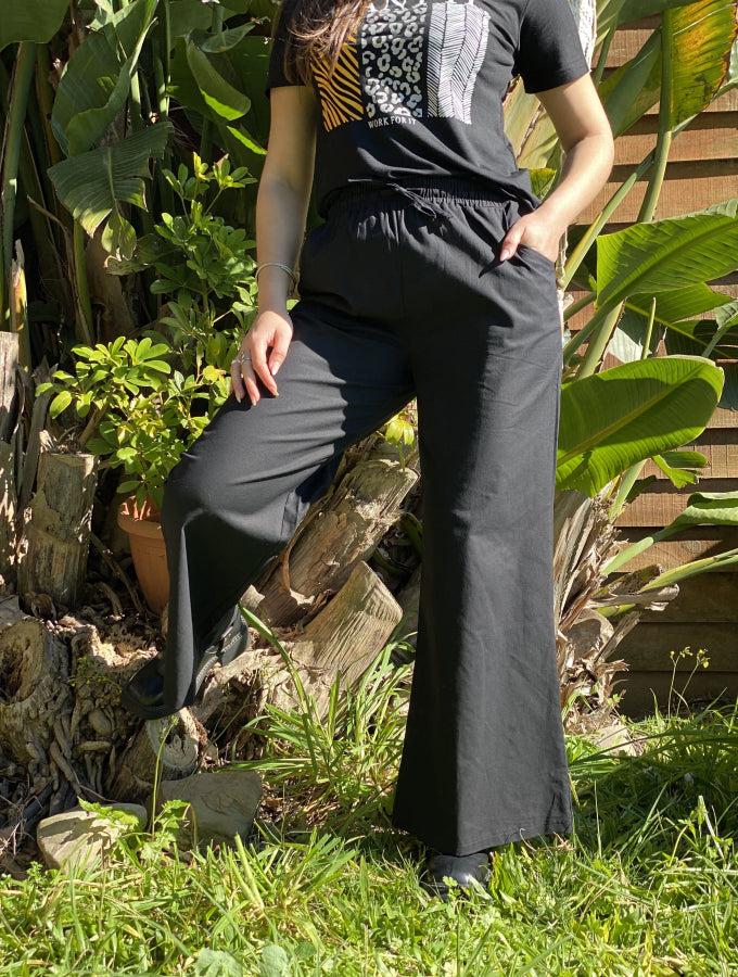 Pantalón Palazzo Kim en Tela Fluida