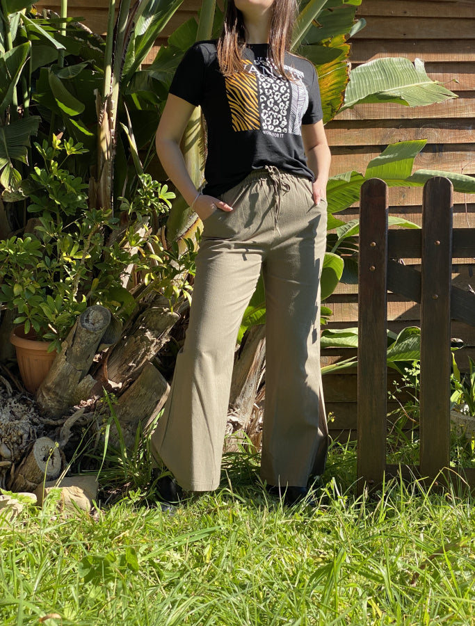 Pantalón Palazzo Kim en Tela Fluida