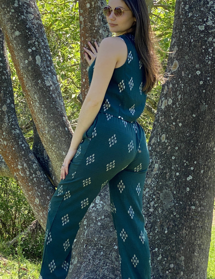 Pantalón Palazzo Melina Estampado Geométrico