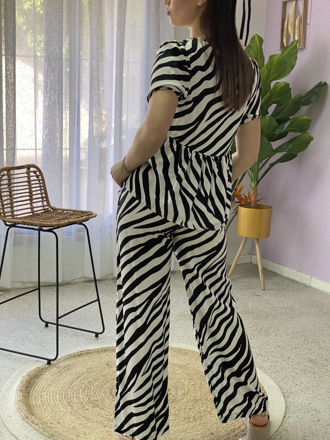 Pantalón Palazzo Terry Estampado Cebra