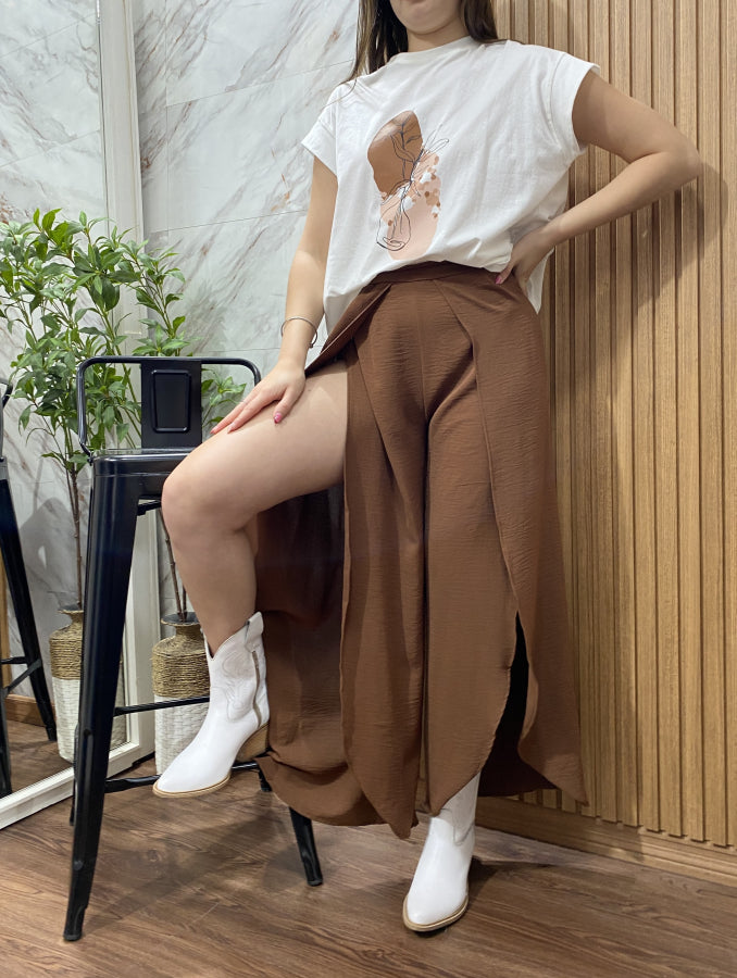 Pantalón Palazzo Eugenia en Crepé con Tajo