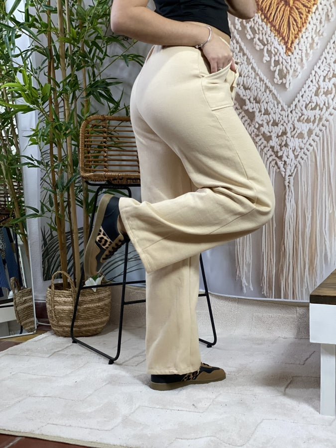 Pantalón Recto Elsa en Algodón Natural