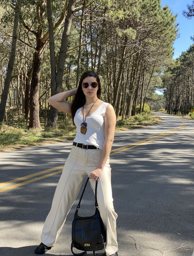 Pantalón Wide Leg Erika en Ecocuero