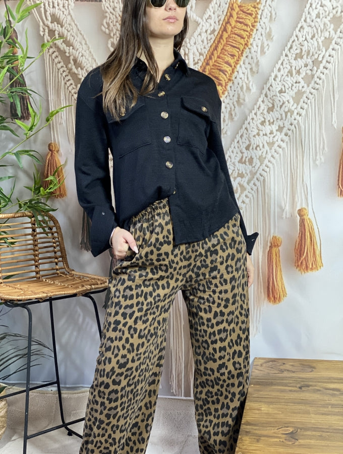 Pantalón Recto Marcela en Pana Fina Estampada
