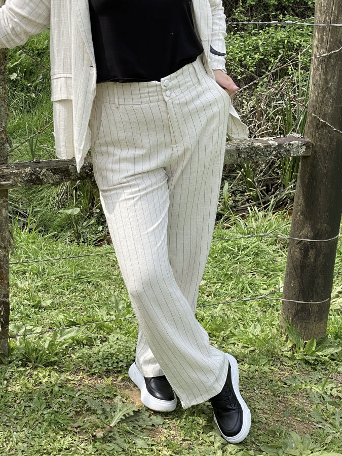 Pantalón Recto Bela Rayado